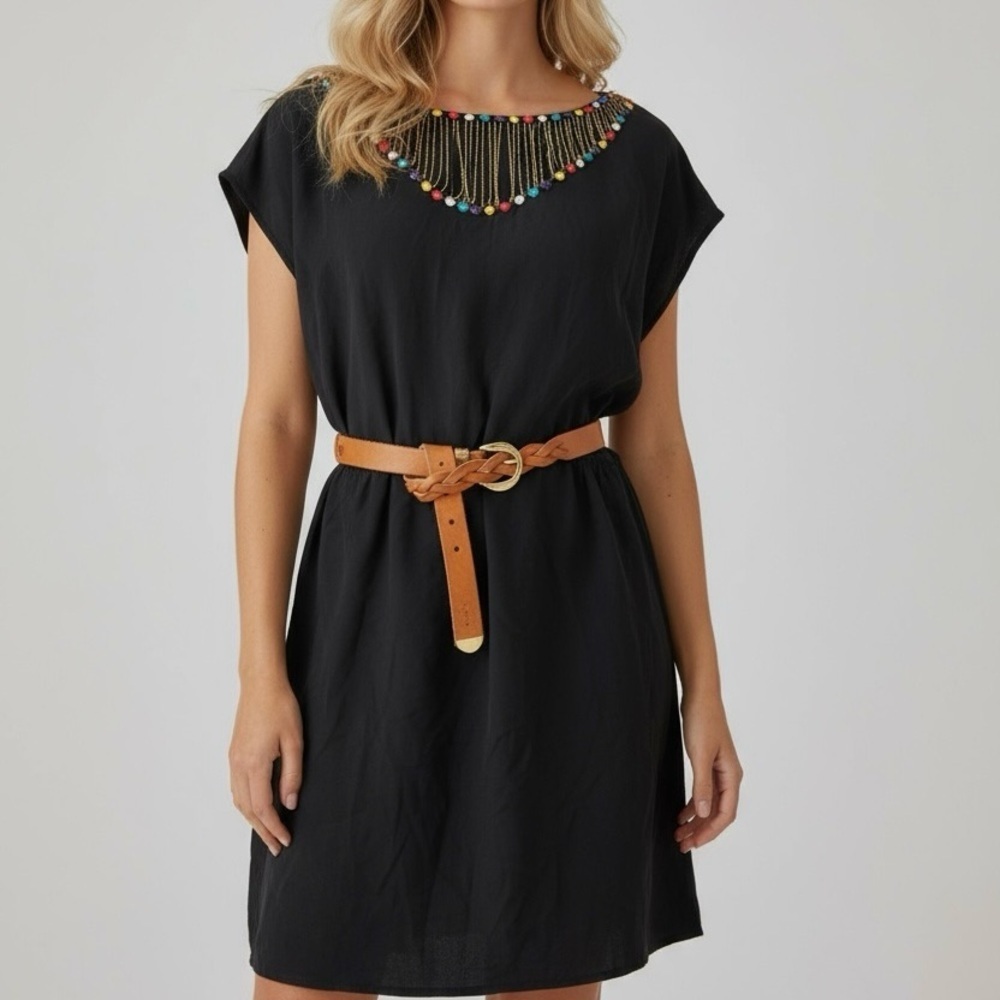 Petticoat Alley 100% Silk Beaded Fringe Dress